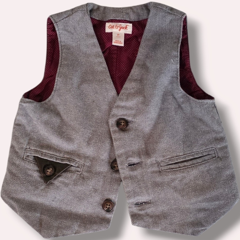 Cat & Jack Gray Kids Button-Up Vest